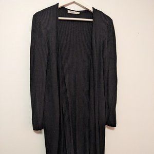 Rickis Black Ribbed Duster Cardigan SzM